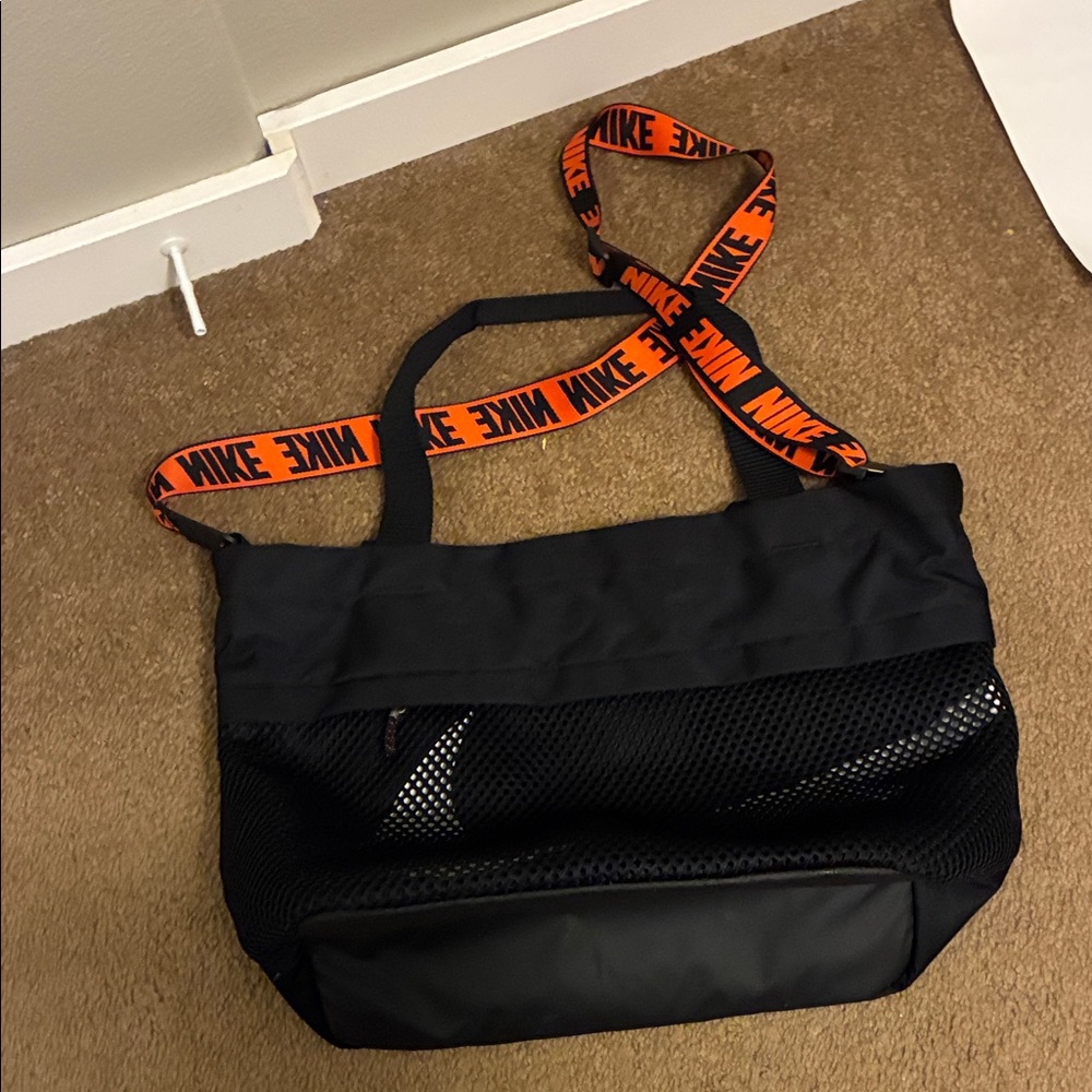 Nike Black Tote with Orange Strap